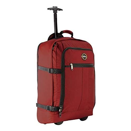 Cabin Max Lyon Flight Approved Bag Wheeled Cabin Luggage - Carry on Trolley Backpack 44L 55x40x20cm (Oxide Red)